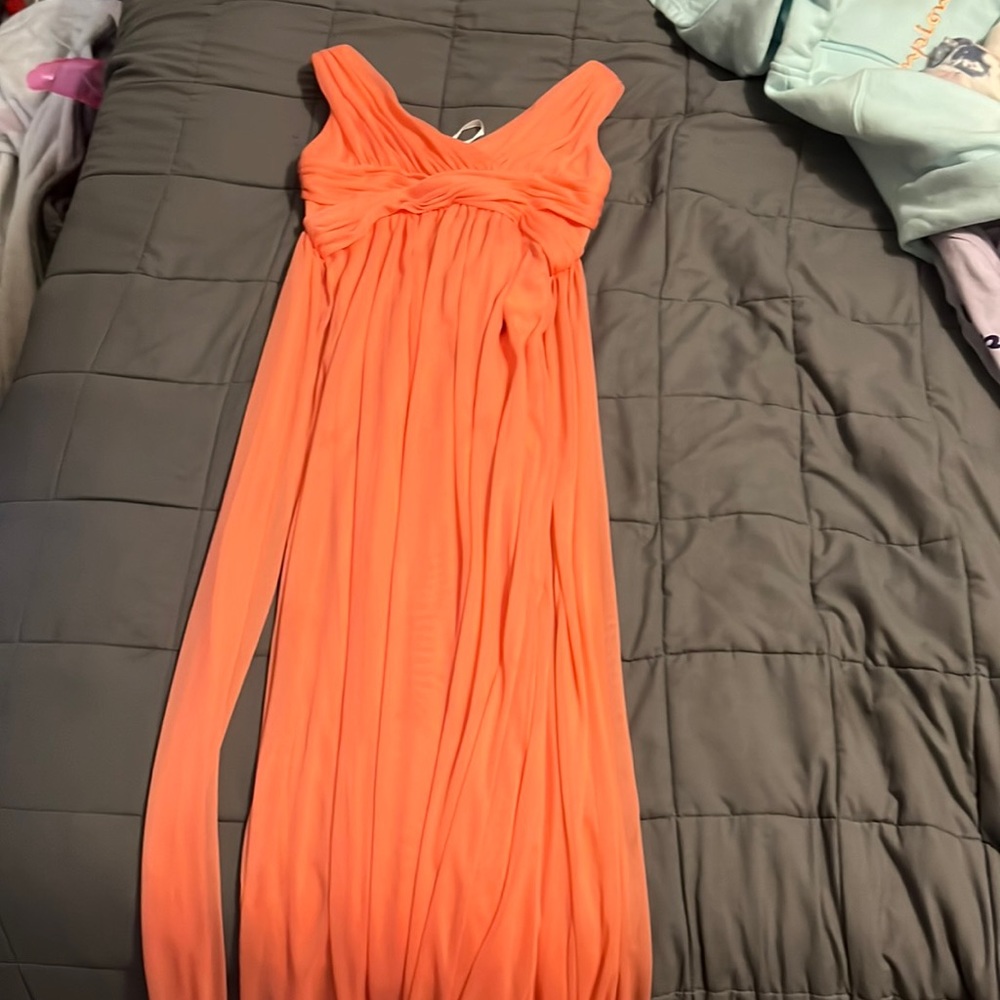 Coral bridesmaids dress very beautiful